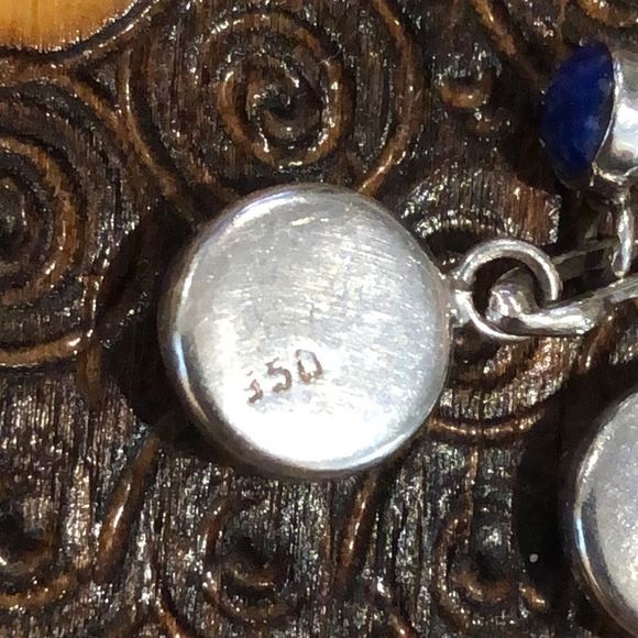 LAPIS LAZULI Sterling Silver 950 Drop Dangle Earrings - Picture 7 of 11